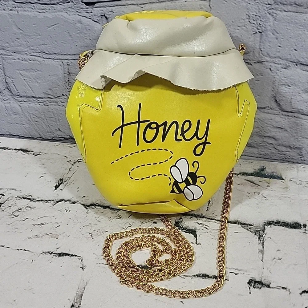 Honey Pot Purse‎ Vinyl Bag Gold-Tone Chain Halloween Cosplay Prop